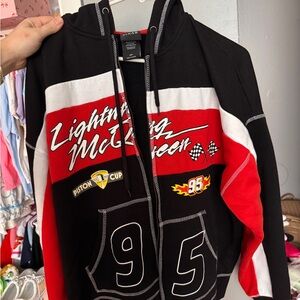 Disney Lightning McQueen Kids Hoodie - Black, Red, and White